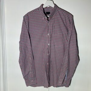 J. Crew Red Casual Button Down Shirt Classic Cotton